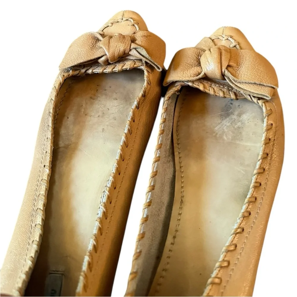 miu miu Vintage Designer Bow Ballet Flats